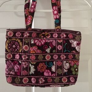 Vera Bradley Quilted Tote Bag – Pink & Brown Floral